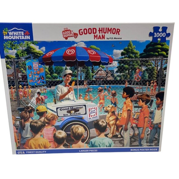 White Mountain Good Humor Man 1000-Piece Jigsaw Puzzle By P.D. Moreno - Picture 1 of 3